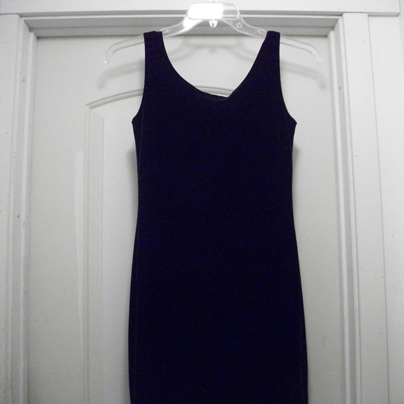 RICH GIRL JAZZ CLUB L.BAIES SEXY DARK PURPLE VELVET STRETCHY DRESS S - Picture 6 of 8